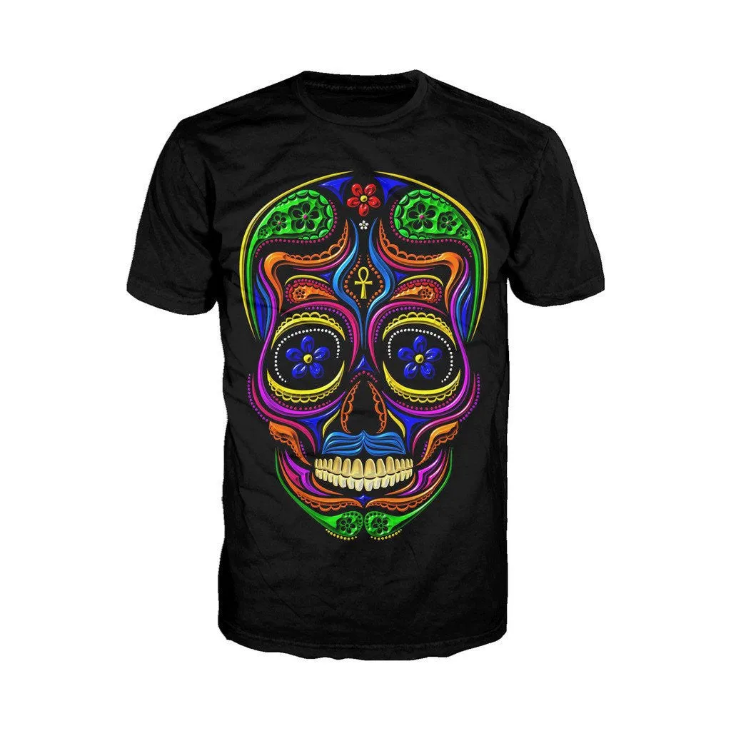 Sugar Skull Mexican Skull Men's T-shirt (Black)