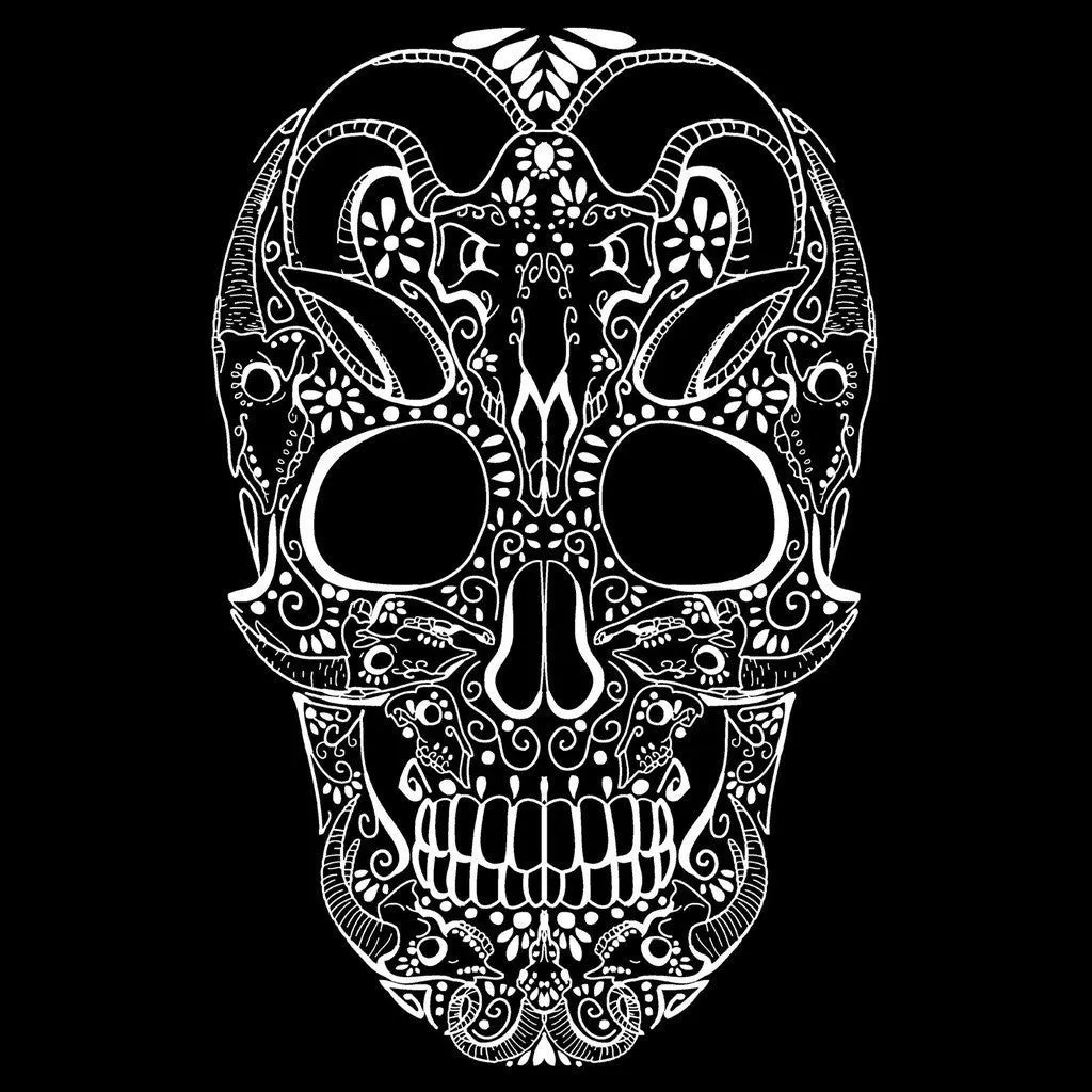 Sugar Skull Tattoo Skull Women's Long Tank Dress (Black)