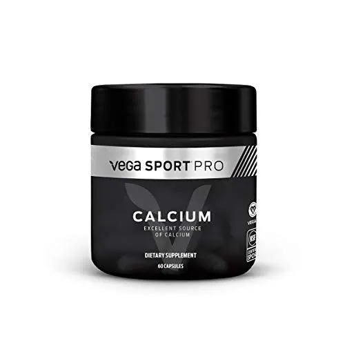 Suplementos Vega Sport Pro, calcio (60 cápsulas) – Certificado NSF, vegano certificado, píldoras sin gluten