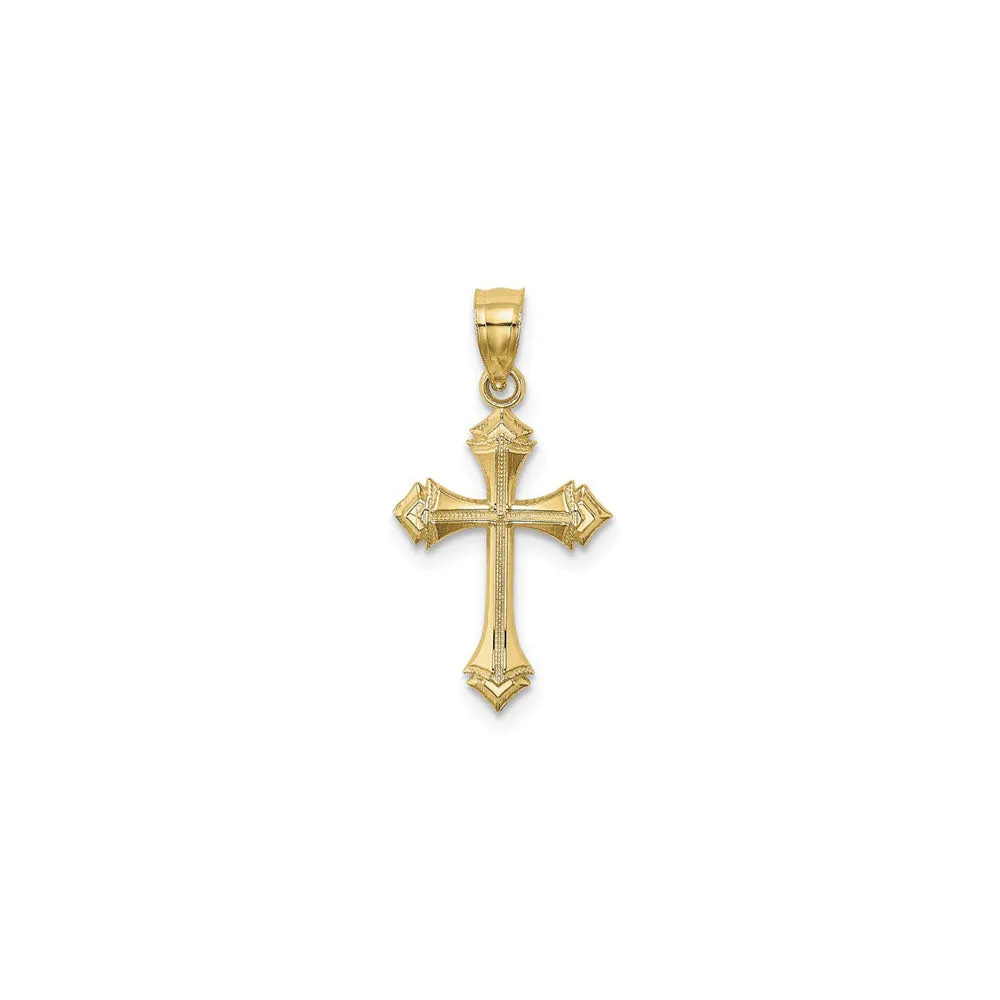 Textured Arrow Cross Pendant (14K)