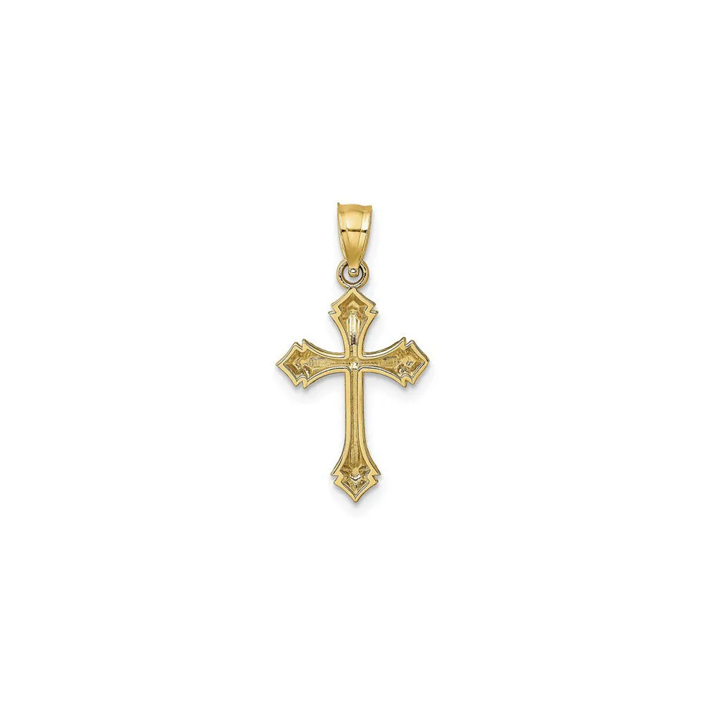 Textured Arrow Cross Pendant (14K)