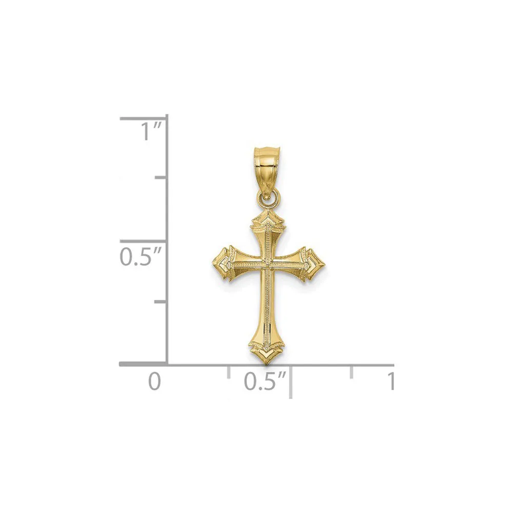 Textured Arrow Cross Pendant (14K)
