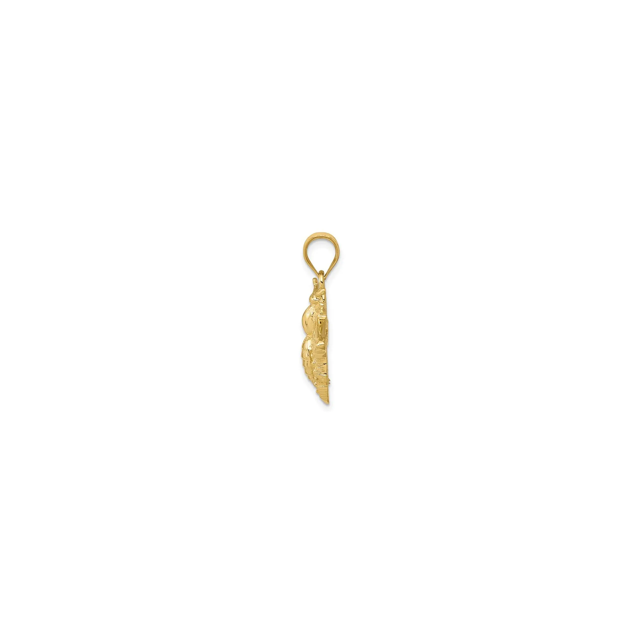 Textured Bee Pendant (14K)