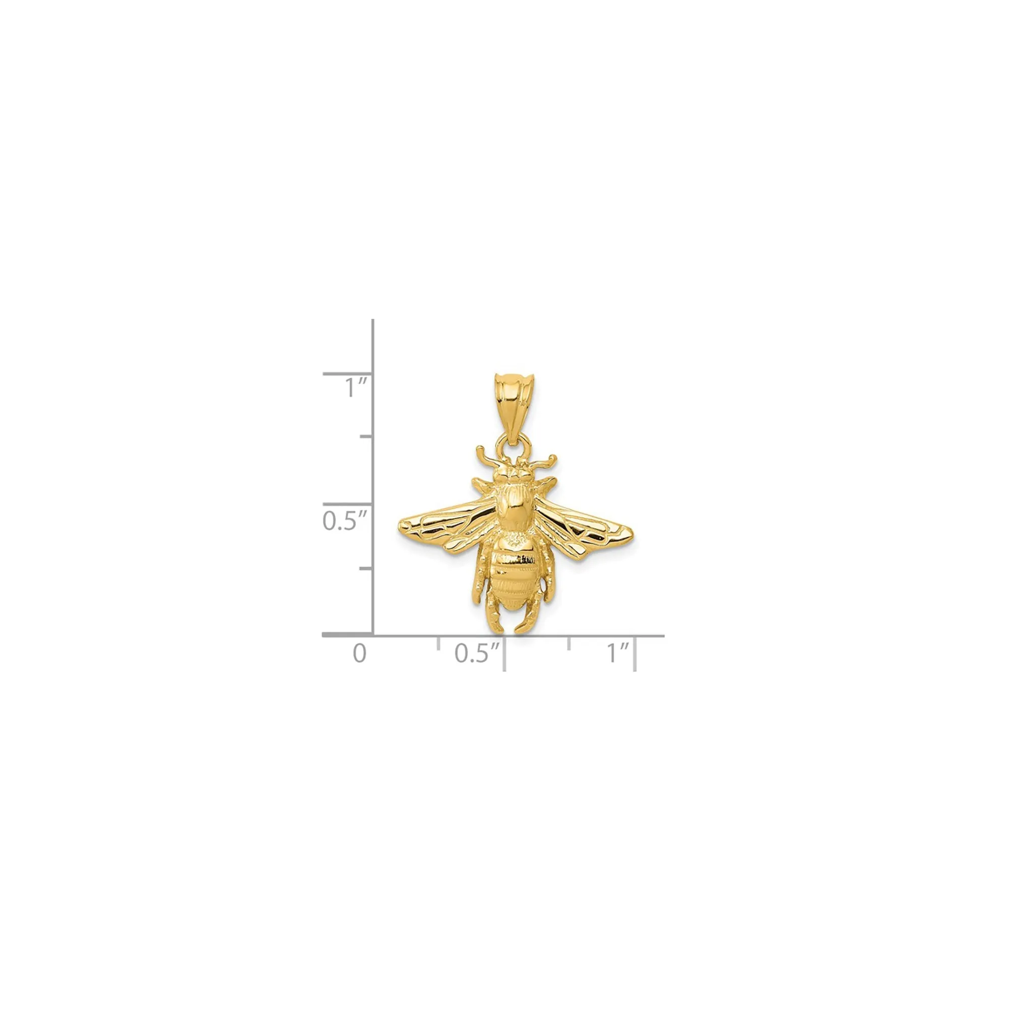 Textured Bee Pendant (14K)