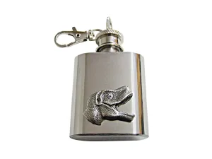 Textured Dinosaur Head 1 Oz. Stainless Steel Key Chain Flask