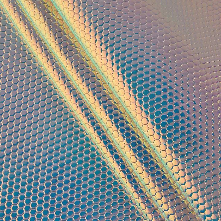 Textured Geometric Fabric, Iridescent Silver