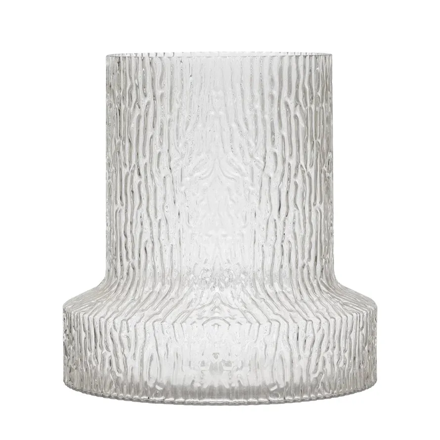 TEXTURED GLASS VASE