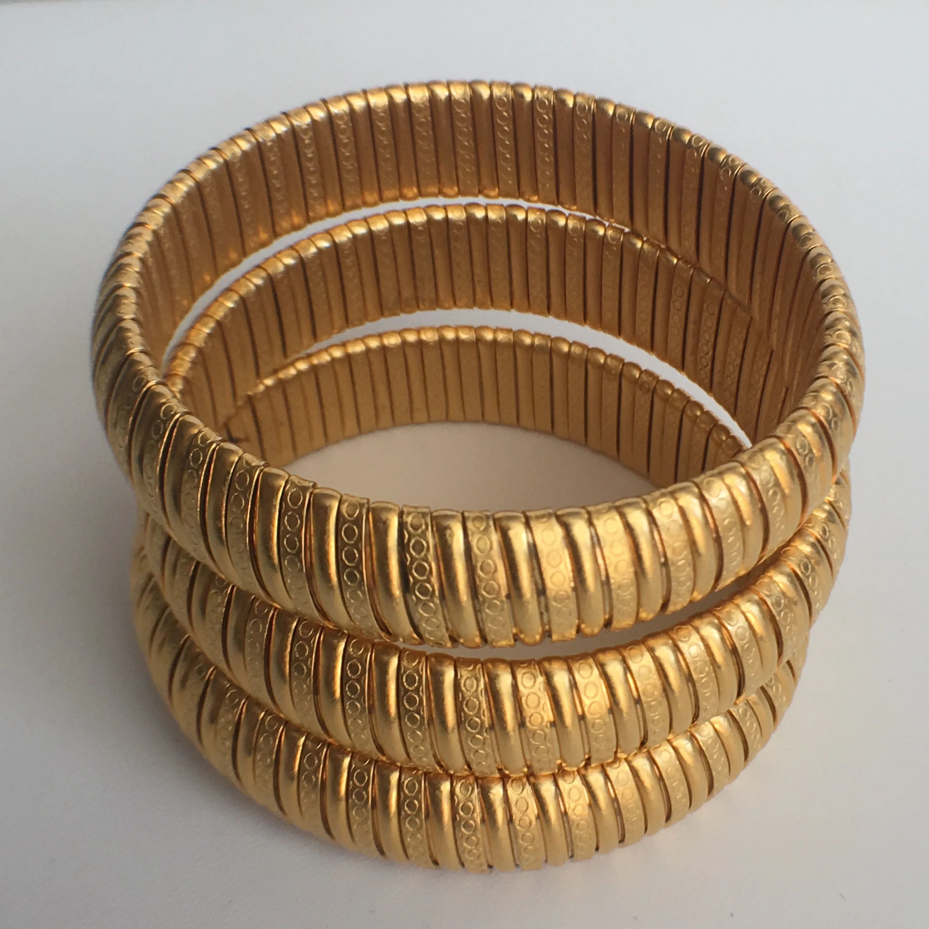Textured Gold Bangle Bracelet