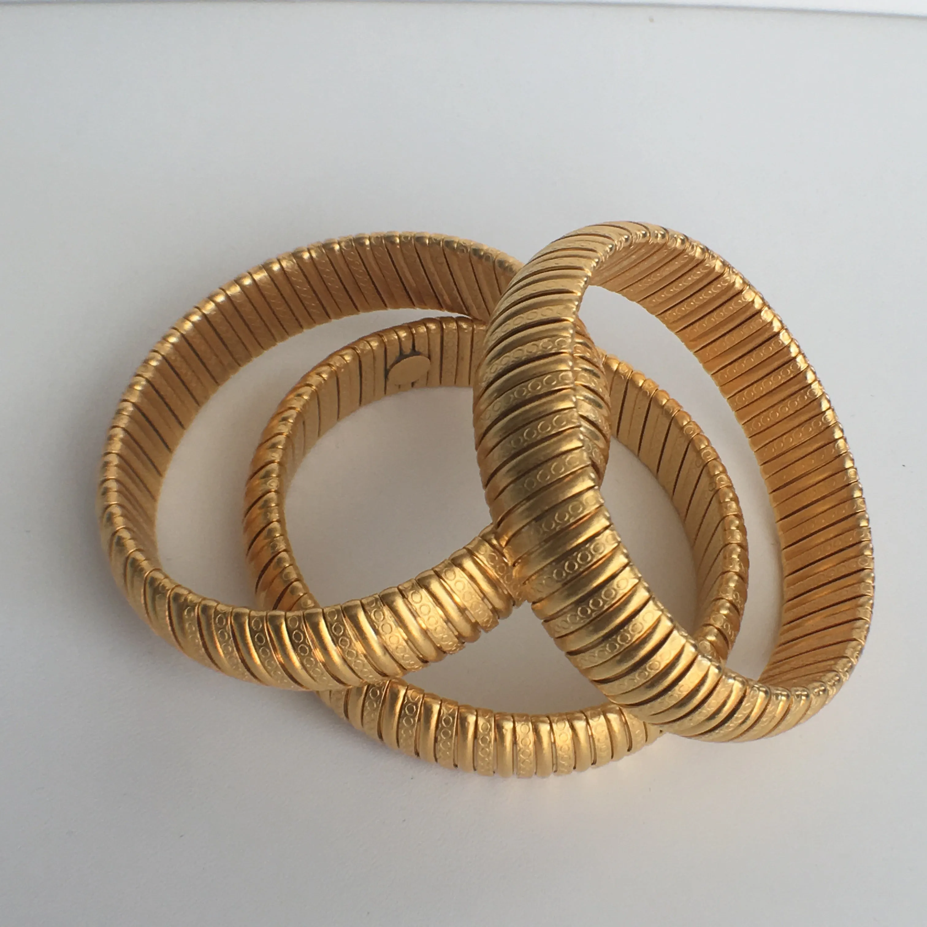 Textured Gold Bangle Bracelet