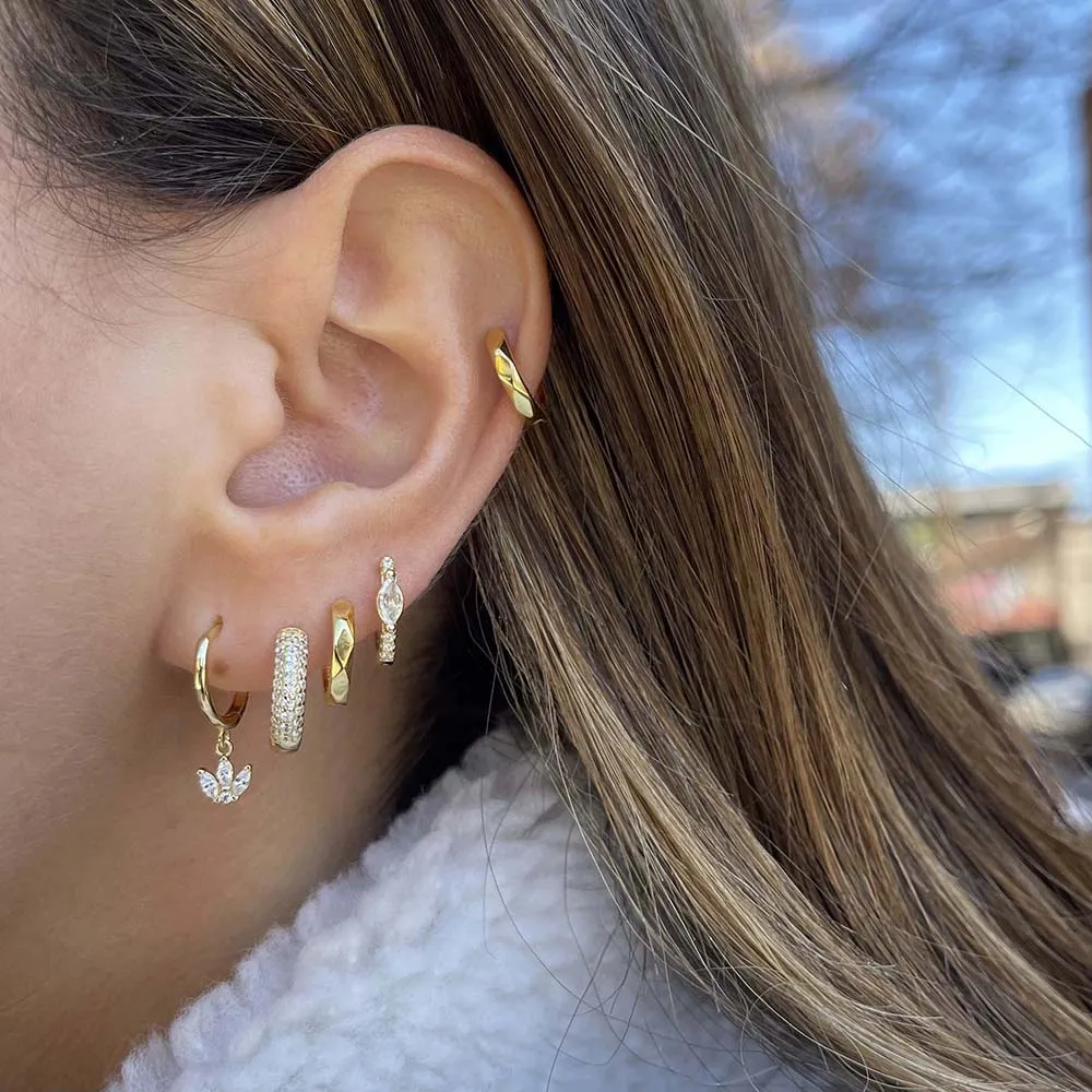 Textured Huggie Earring