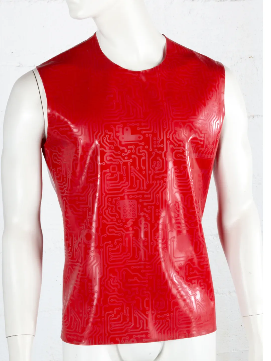 Textured Latex Sleeveless Top