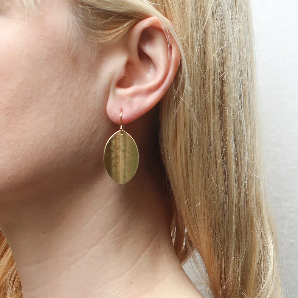 Textured Leaf Wire Earrings