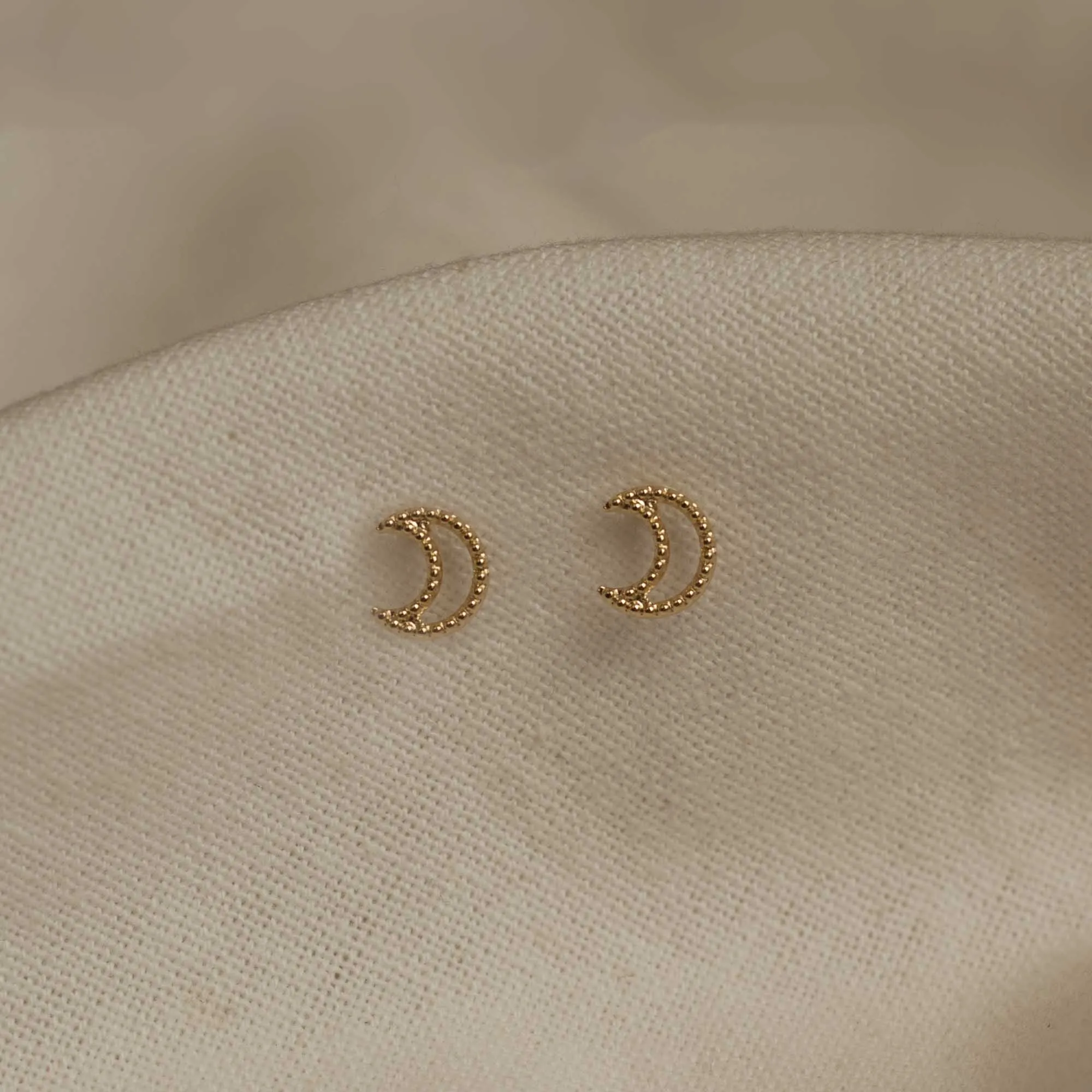 Textured Moon Studs