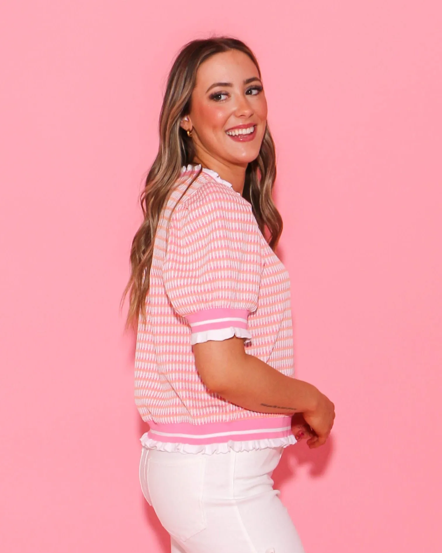 Textured Pink Top