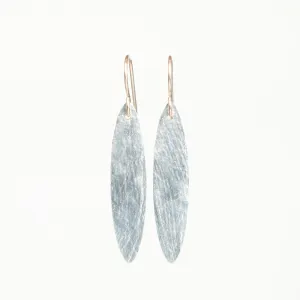 Textured Silver Earrings - Fiber Impression