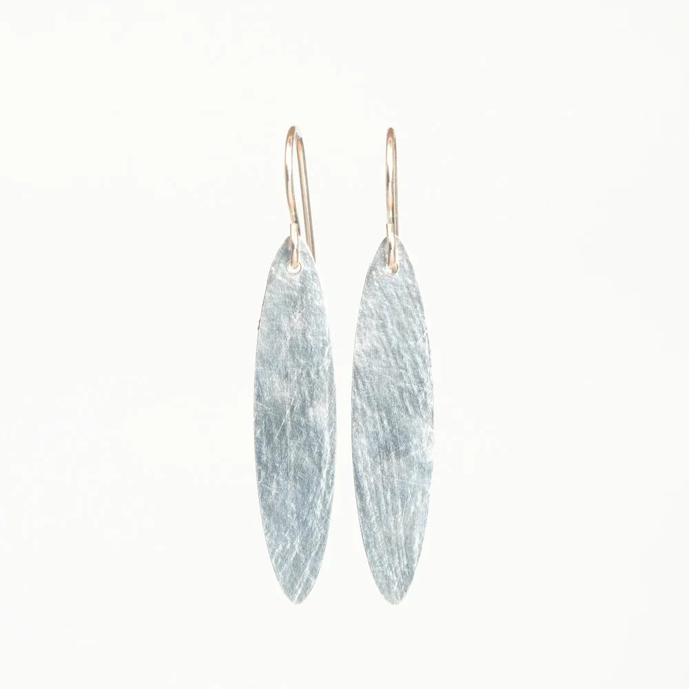 Textured Silver Earrings - Fiber Impression