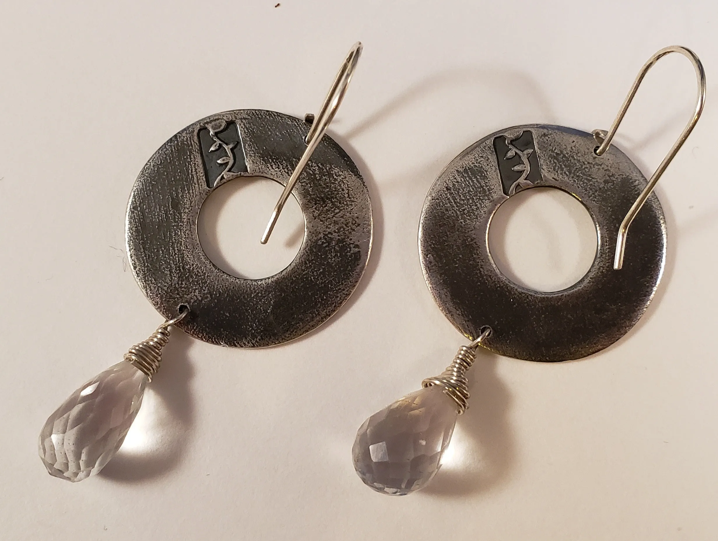 Textured Silver Earrings