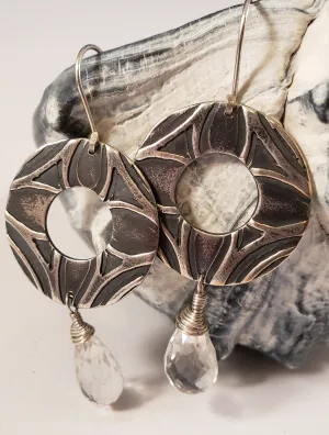Textured Silver Earrings