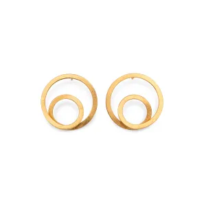 Textured Silver Gold Plated Earrings