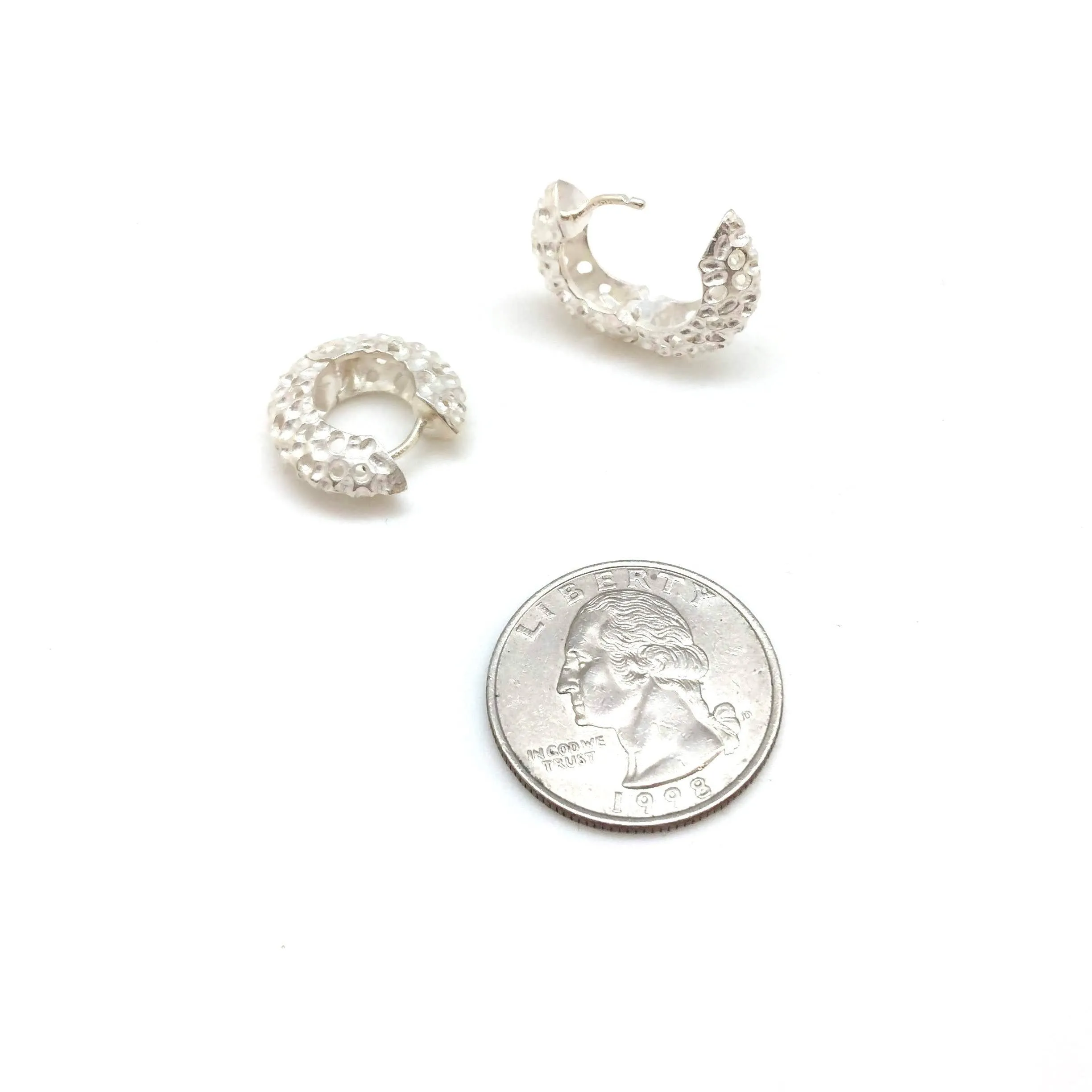 Textured Silver Hoops