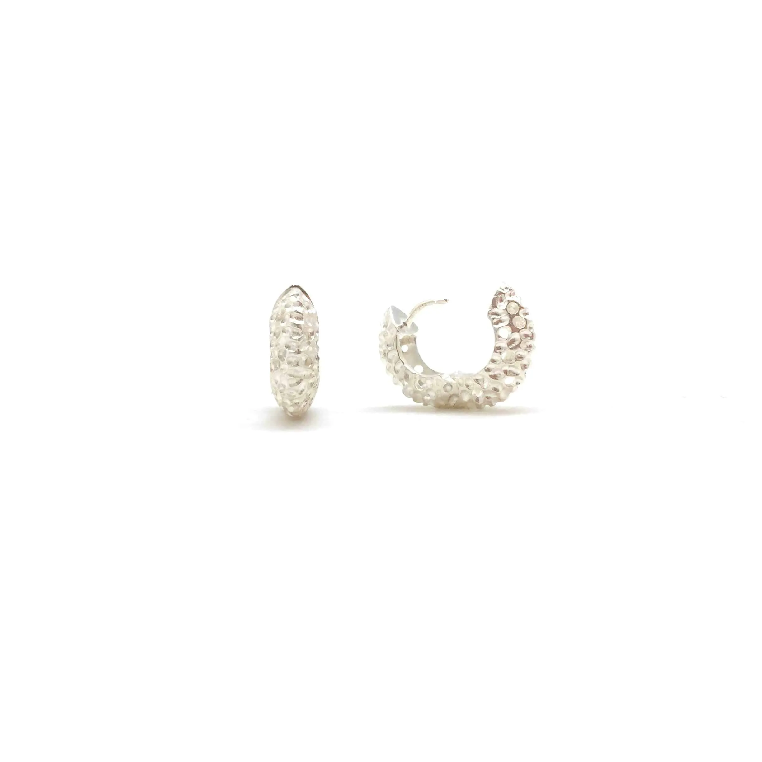 Textured Silver Hoops
