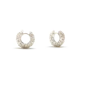 Textured Silver Hoops