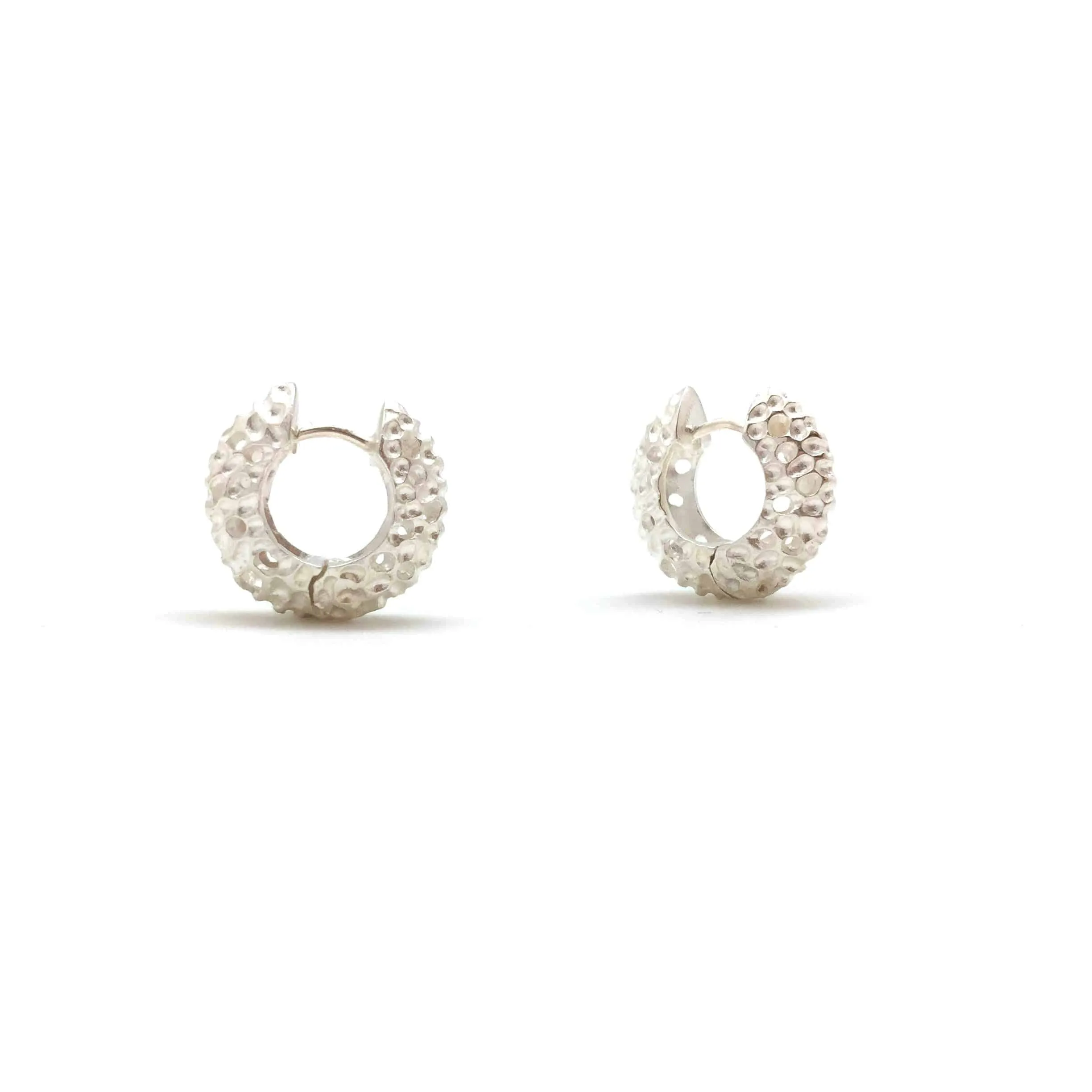 Textured Silver Hoops