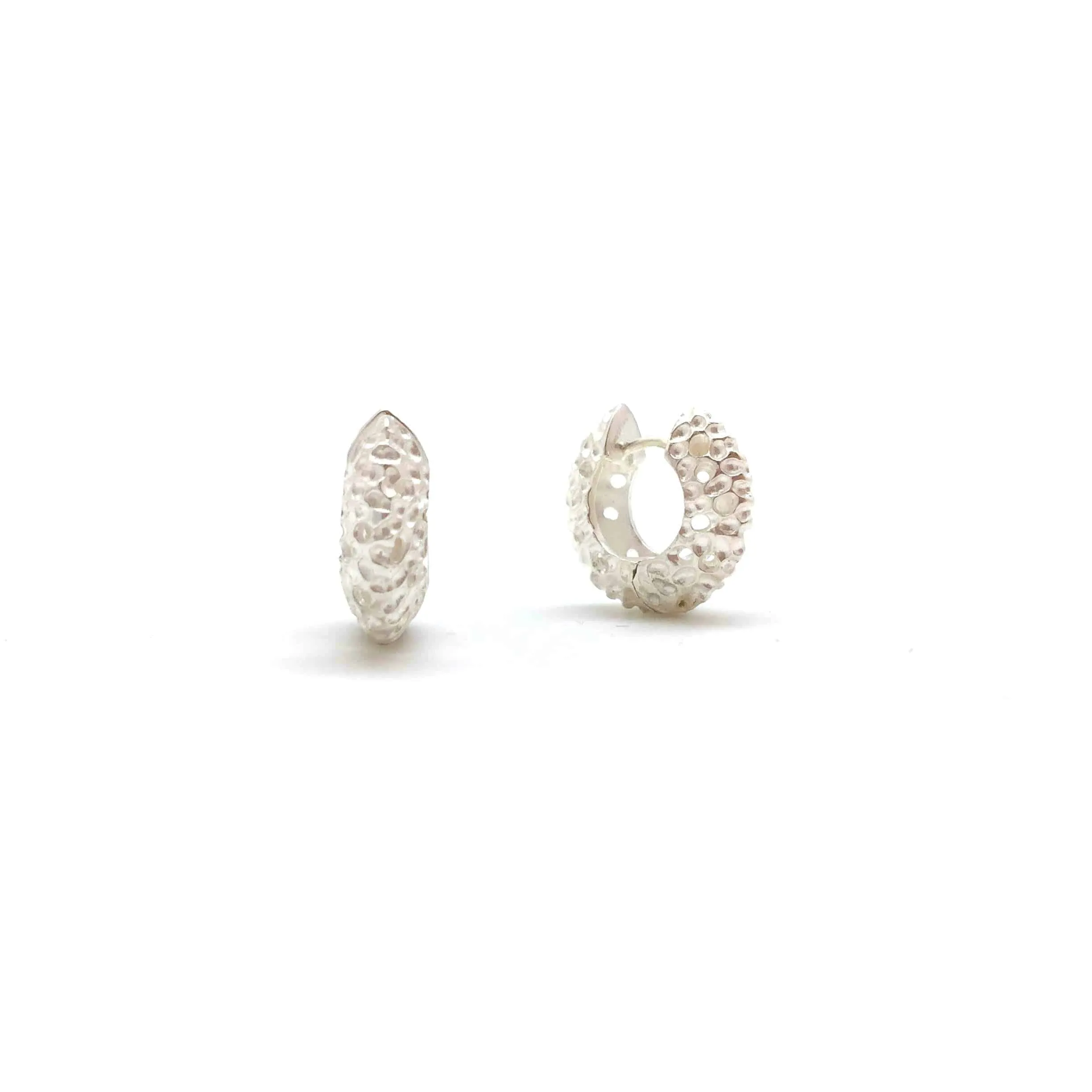 Textured Silver Hoops