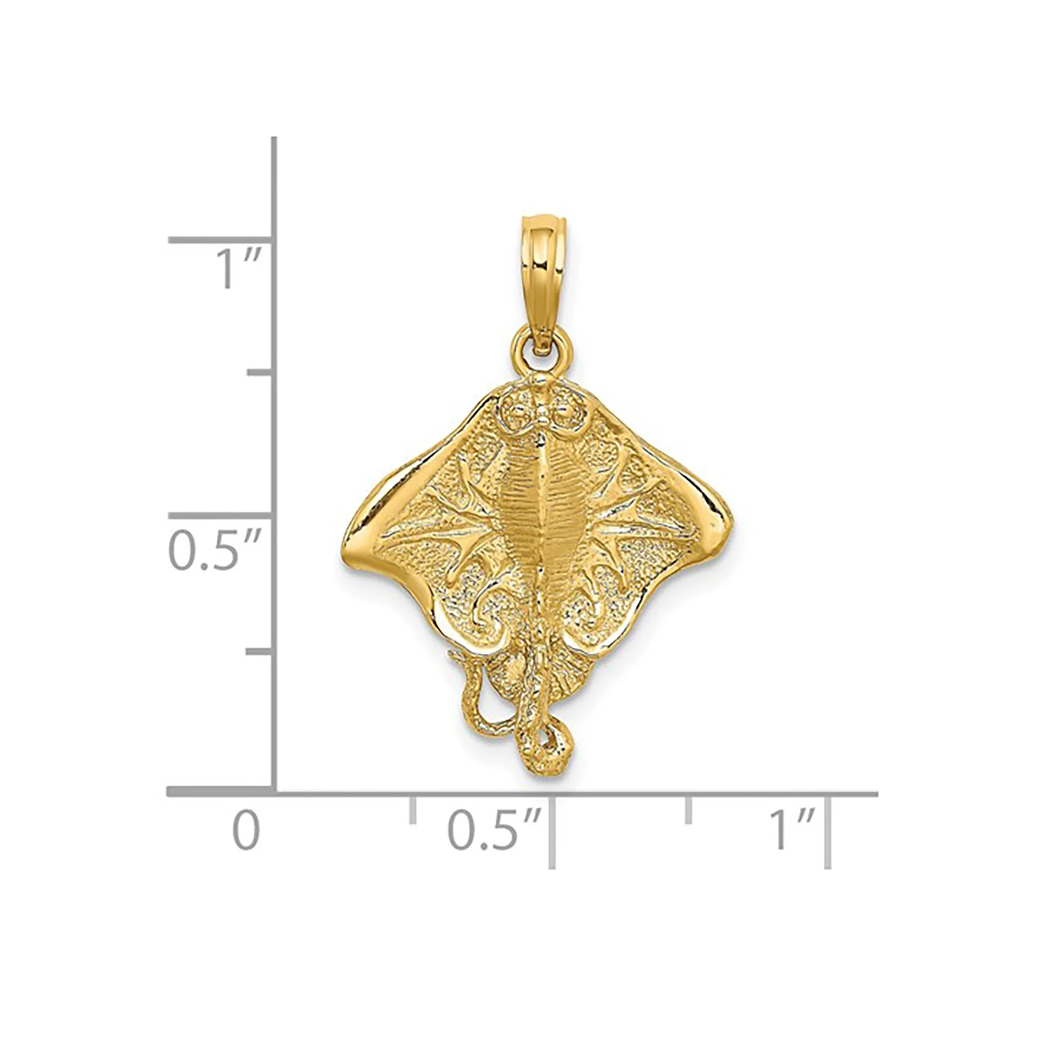 Textured Stingray Pendant (14K)