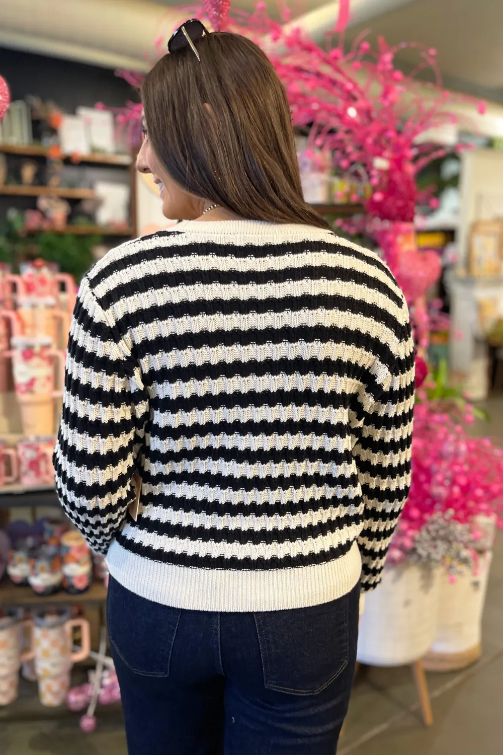 Textured Striped Cardigan