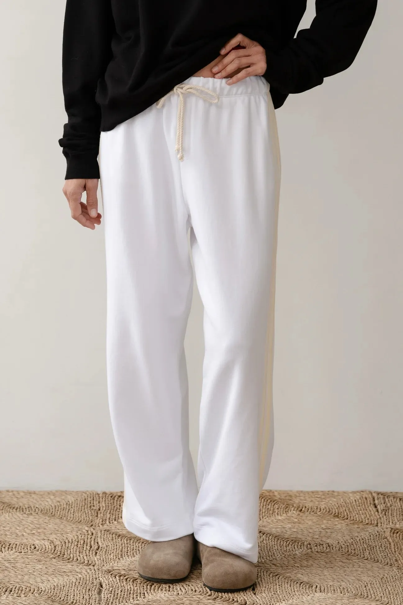The Eco Terry Stripe Crop Pant