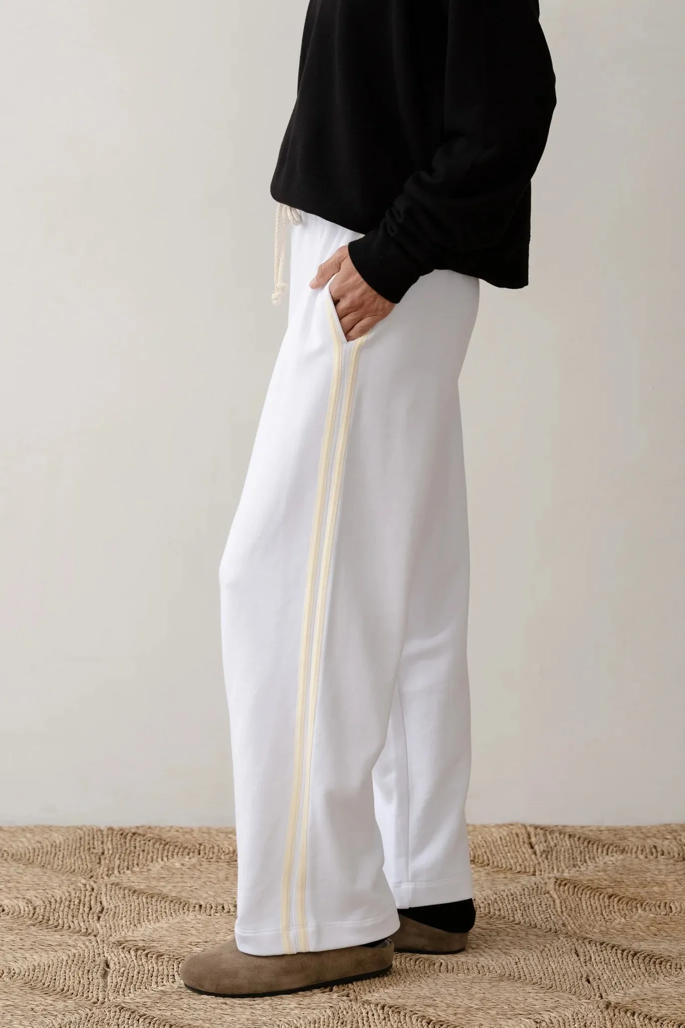 The Eco Terry Stripe Crop Pant