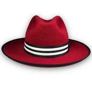 the FLAMEKEEPERS HAT CLUB WICKET RED FEDORA
