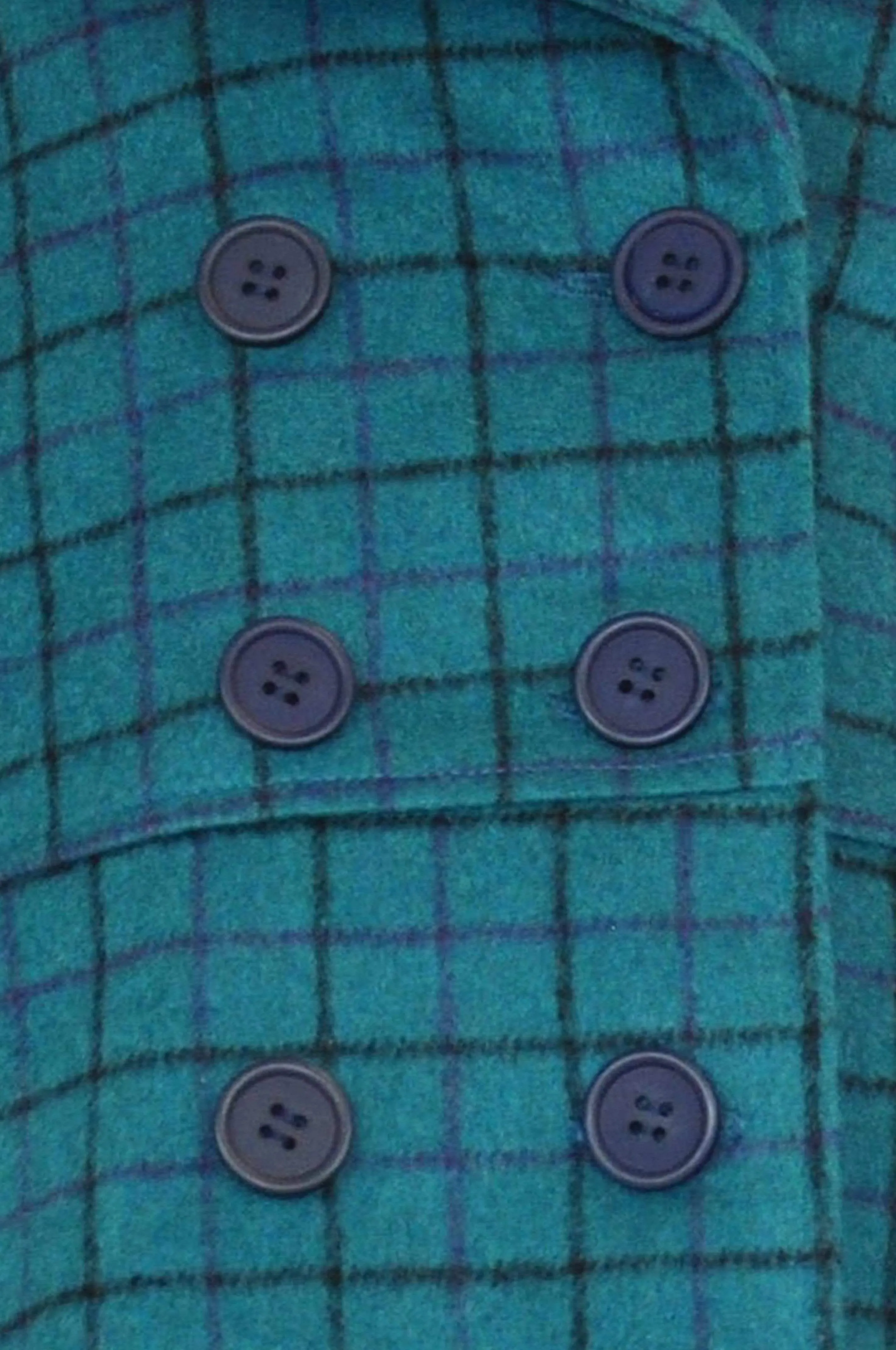 Theodora : Teal checked coat
