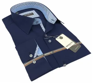 THOMAS BLUE LONG SLEEVE SPORT SHIRT