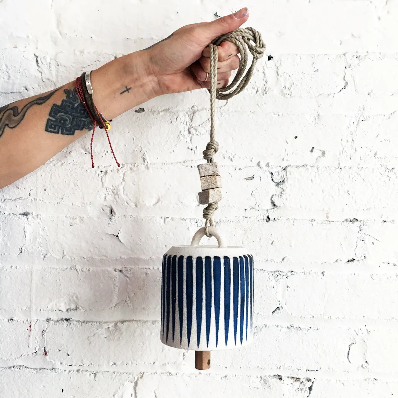 Thrown Bell Wide: Stripes Indigo