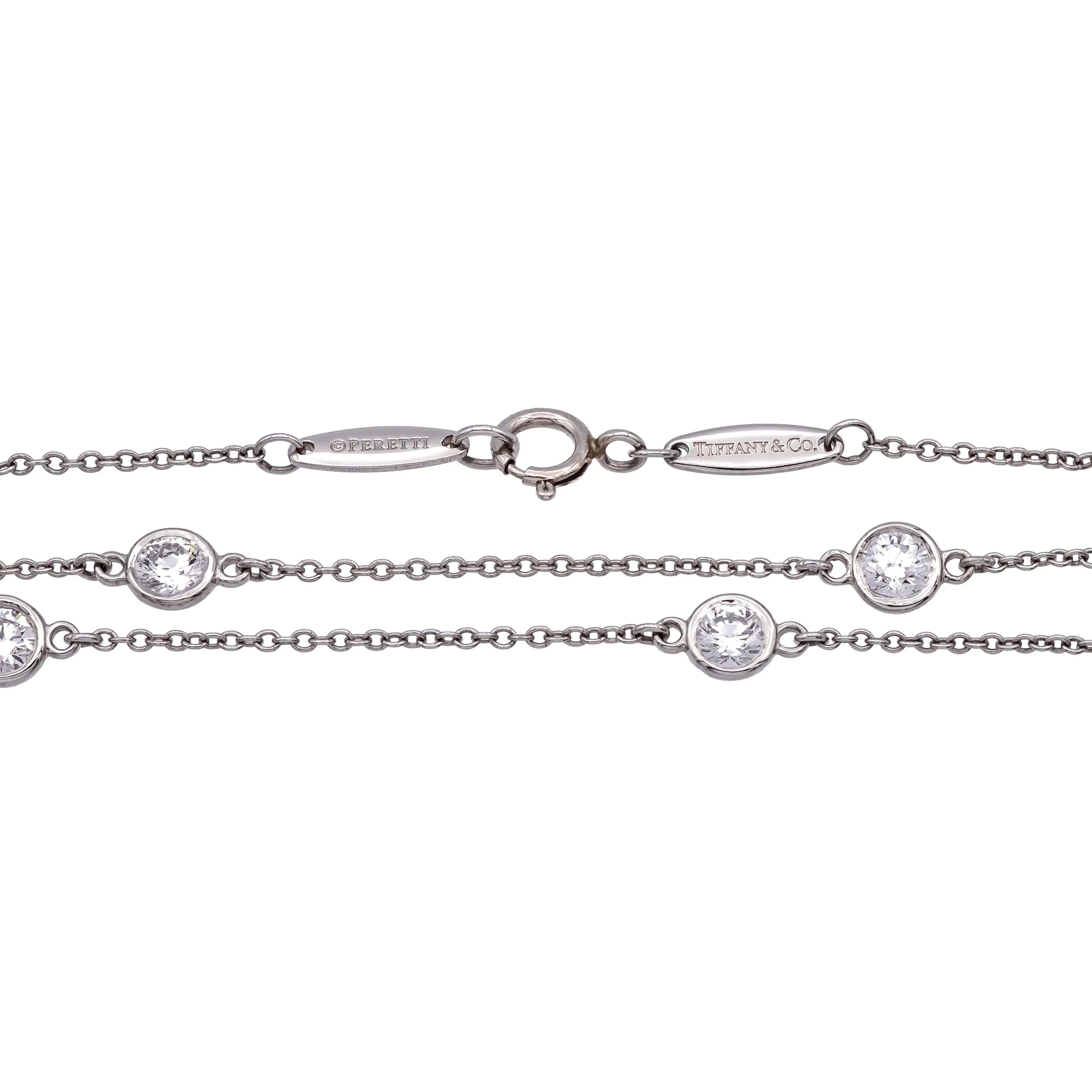 Tiffany & Co. Elsa Peretti Diamonds by the Yard Necklace Platinum 2.70 Cts 30"