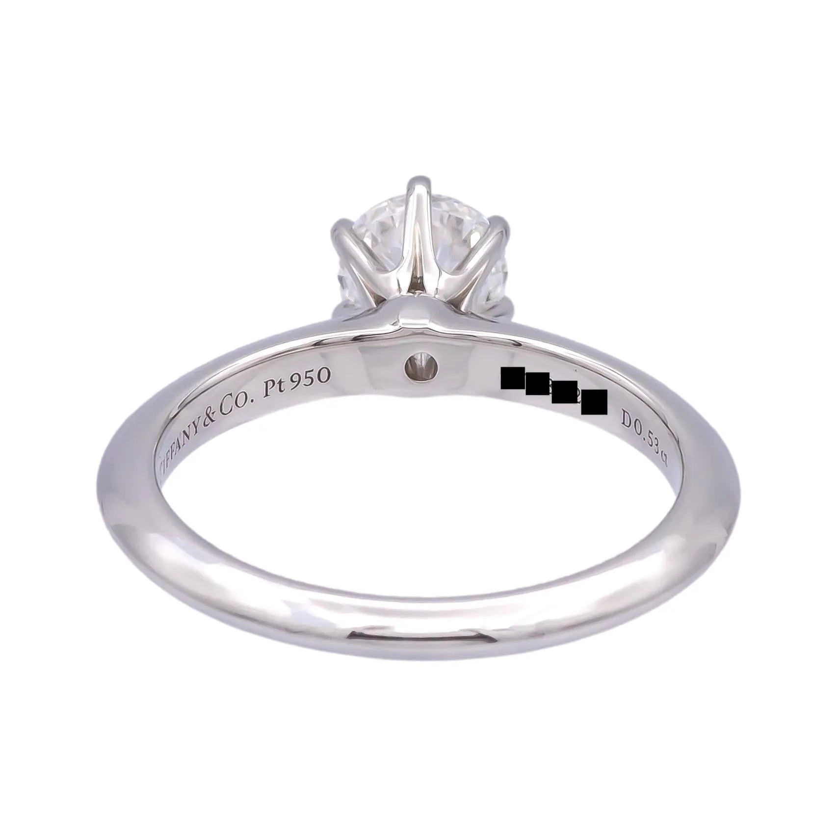 Tiffany & Co. Round Brilliant .53 ct H VS1 Diamond Solitaire Ring in Platinum