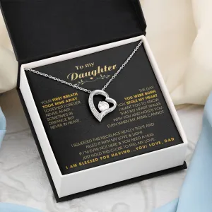 To My Daughter - Hold this necklace close to feel my love & light