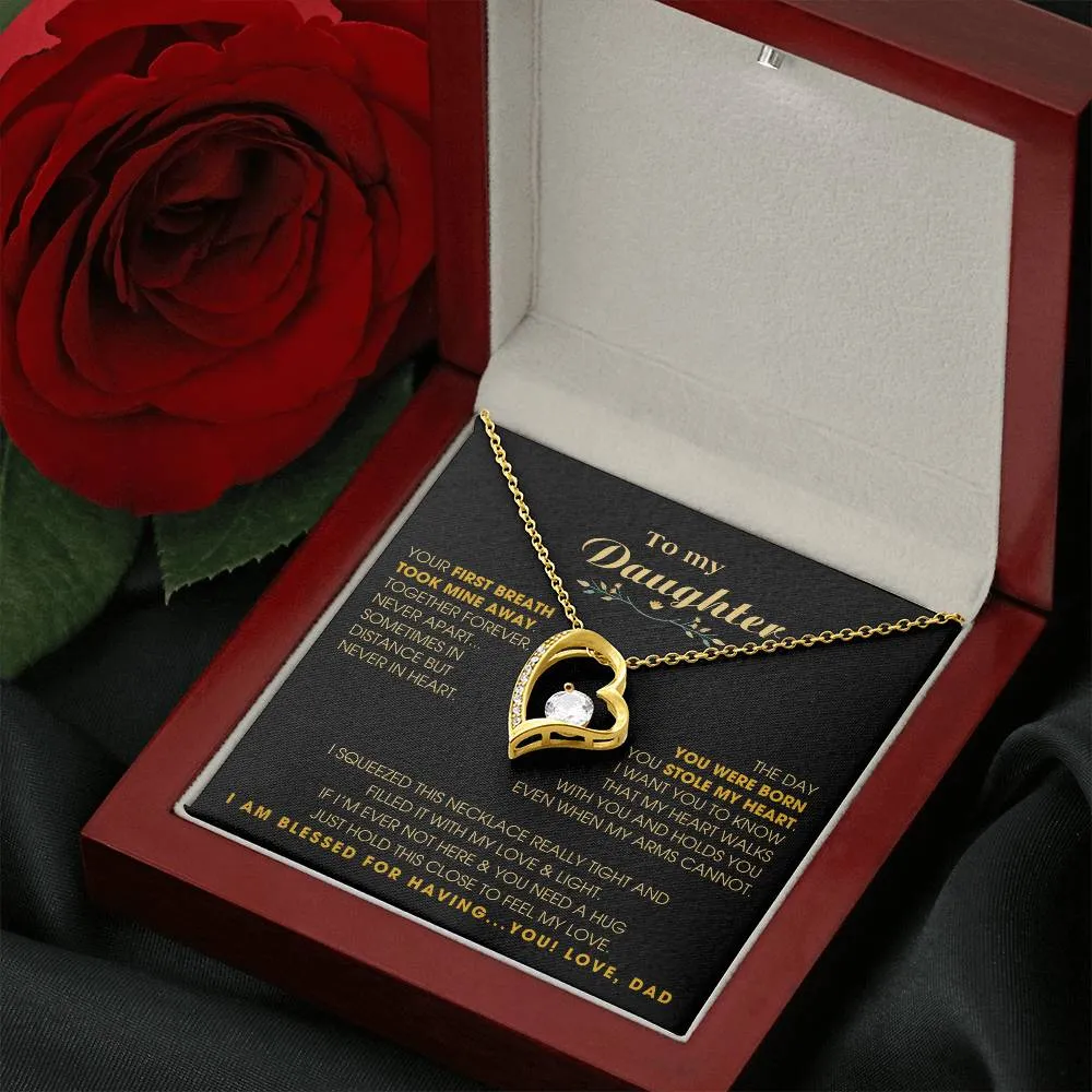 To My Daughter - Hold this necklace close to feel my love & light