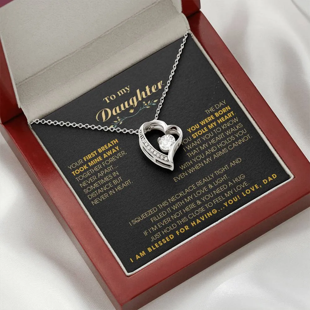 To My Daughter - Hold this necklace close to feel my love & light