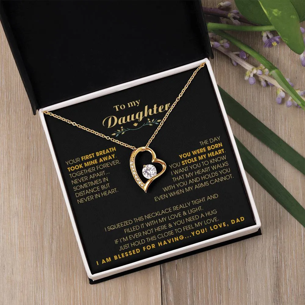 To My Daughter - Hold this necklace close to feel my love & light