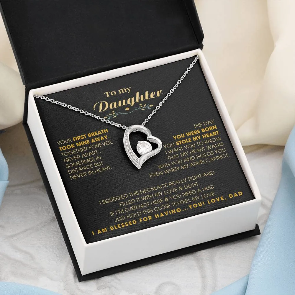 To My Daughter - Hold this necklace close to feel my love & light