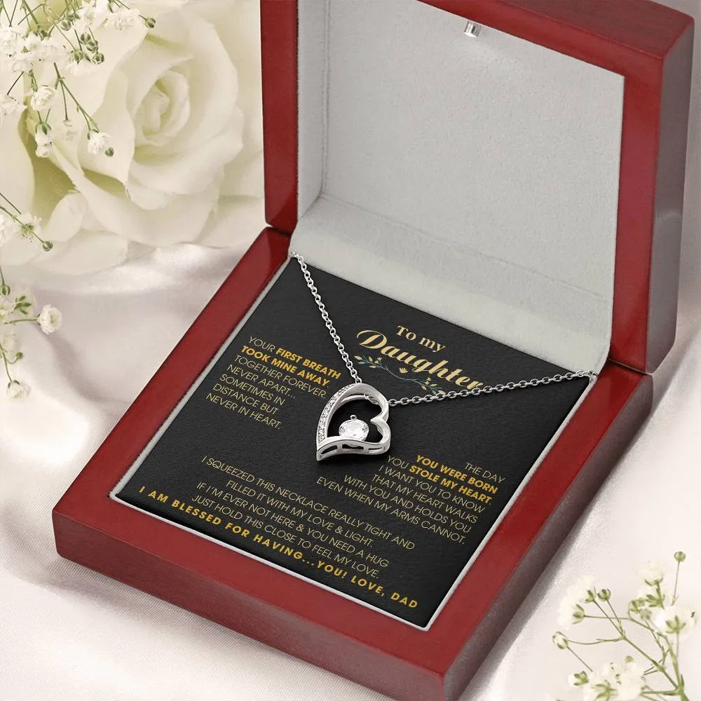 To My Daughter - Hold this necklace close to feel my love & light