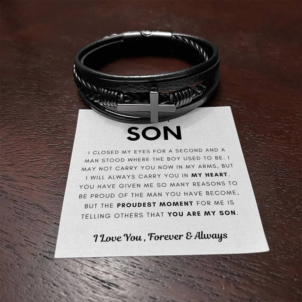 To My Son - Cross Bracelet