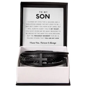 To My Son - Cross Bracelet