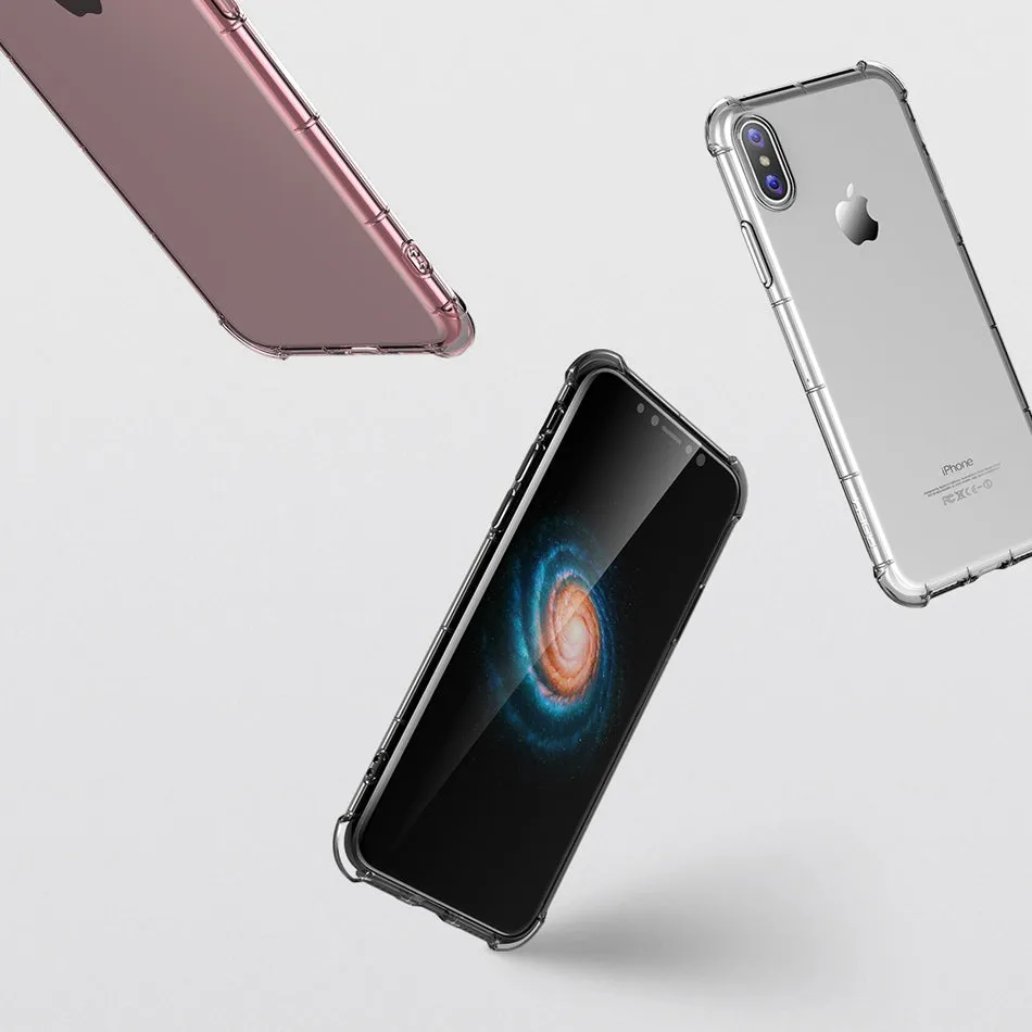 Transparent Case for iPhone X - Transparent,Transparent Black,Transparent Pink
