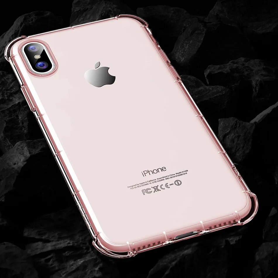 Transparent Case for iPhone X - Transparent,Transparent Black,Transparent Pink