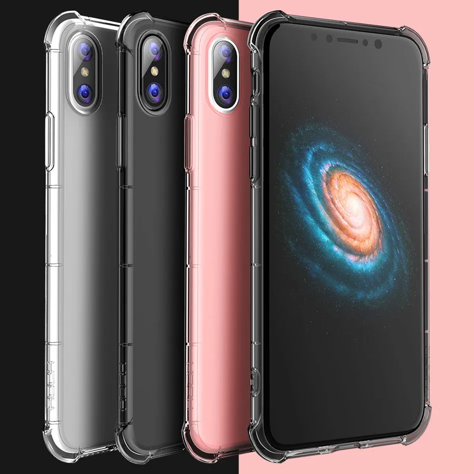 Transparent Case for iPhone X - Transparent,Transparent Black,Transparent Pink
