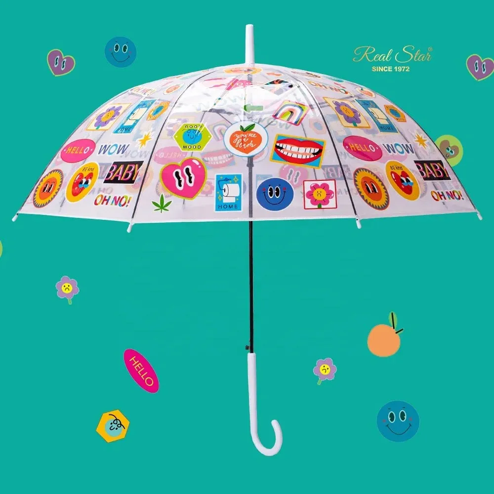 Transparent Quirky Doodle Umbrella